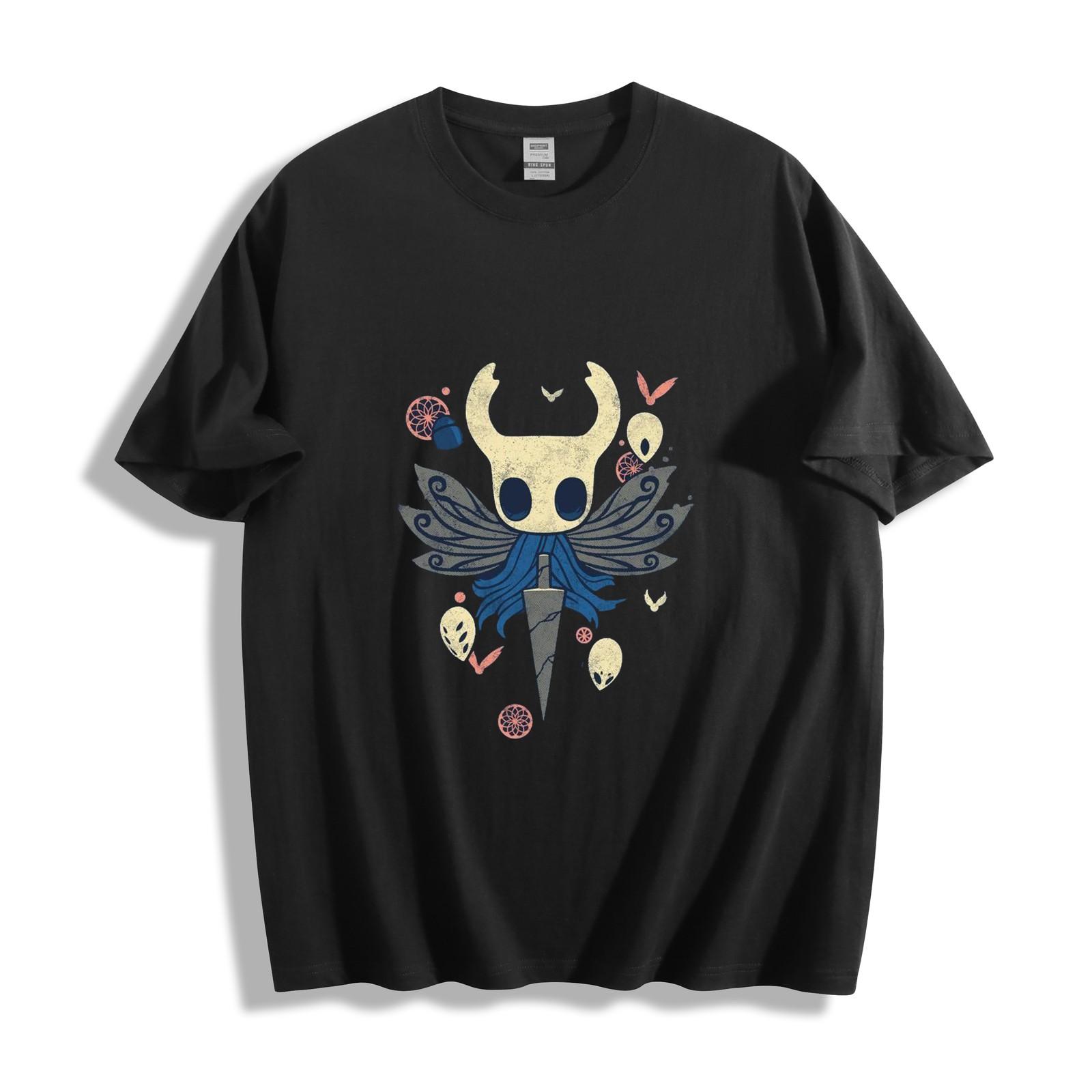Hollow Knight Protagonist T-Shirt - Artistic Winged Character Design Unisex Tee 3XL