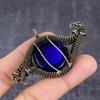 Blue Evil Eye Handmade Copper Wire Wrap Jewelry Pendant 1.77" r4P78