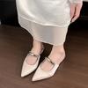 2025 New Women's Spring Summer Muels Slippers Pointed Toe Fashion Dress Slides for Outdoor Party Footwear
