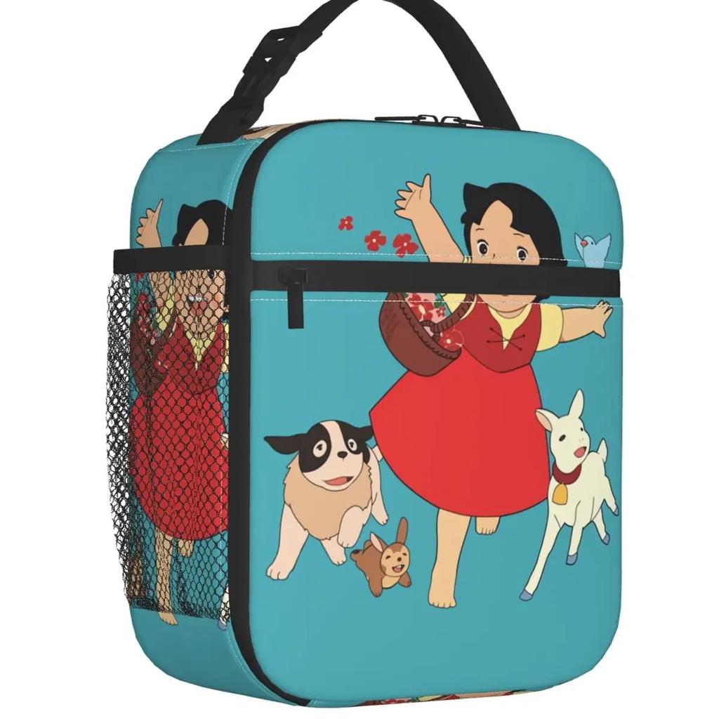 Custom Heidi Peter And Grandpa Together Lunch Bag Men Women Cooler Thermal Insulated Lunch Boxes for Student School