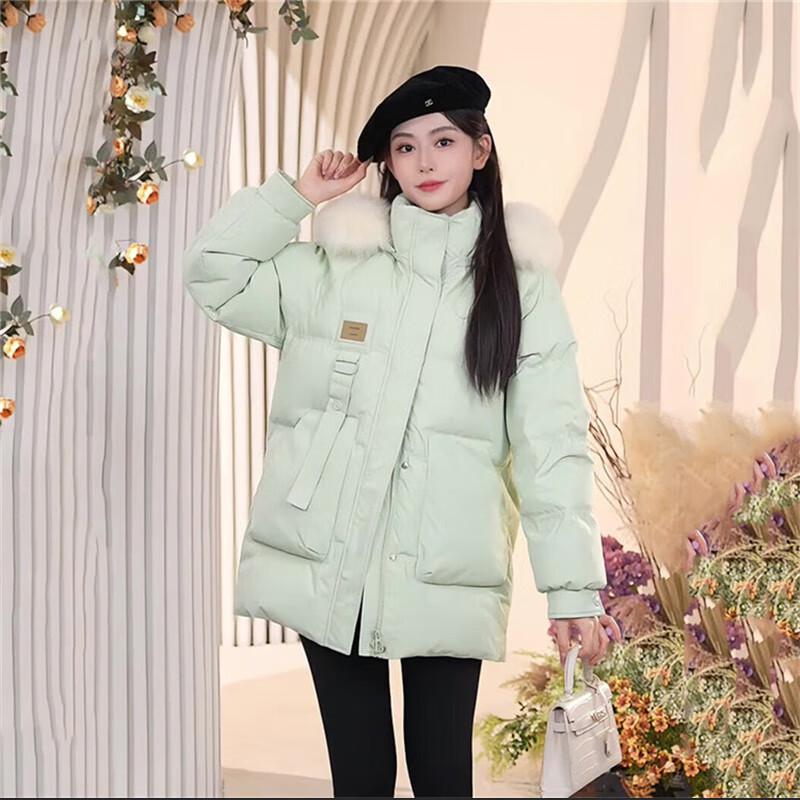 SNOWFLYING Women's Short Faux Fur Collar Down Jacket X301420726F