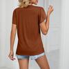 Fashion Womens Casual Color Cotton Linen Embroidery Short Sleeve T-Shirt Top