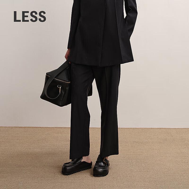 LESS 2025 Autumn Merino Wool Straight Cropped Trousers M