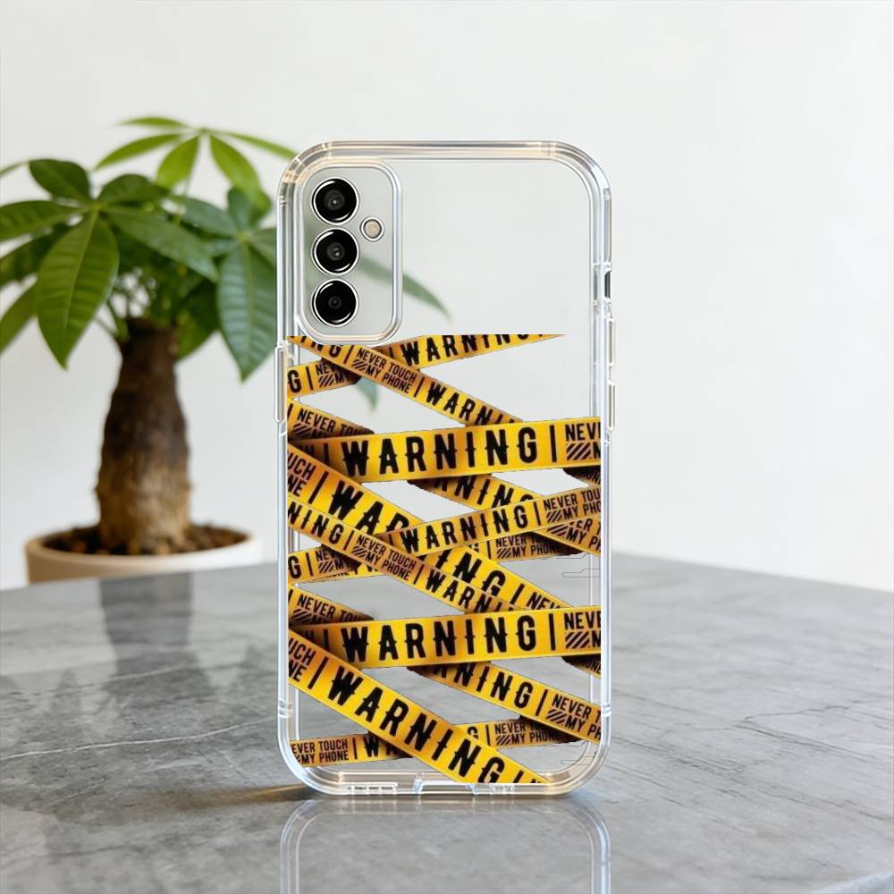 Warning tape Phone Case Transparent Silicone Soft For SamsungA10,12,20,21S,30,31,40,50,51,52,70,71 Samsung a10