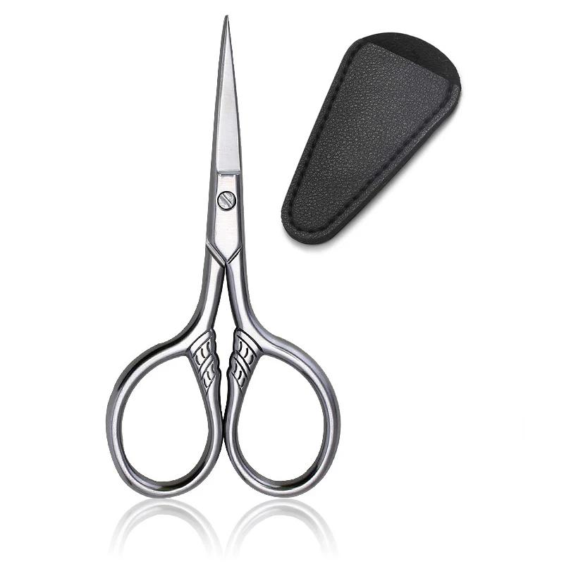 

1 шт., маленькие ножницы для макияжа из нержавеющей стали, ножницы для ухода за бровями, маникюр, кутикула ногтей, триммер для бороды и усов, инструмент для волос в носу