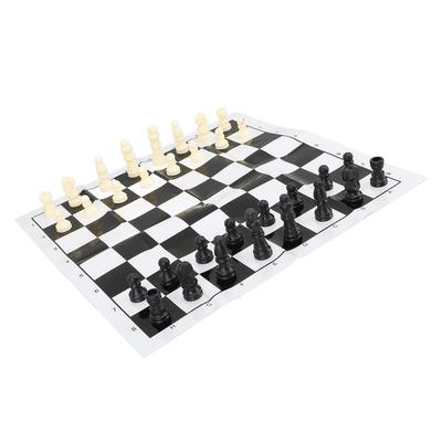 2 In 1 International Chess Set Folding Portable Reversible Chinese Chess Checkers Kit for Travel Outdoor