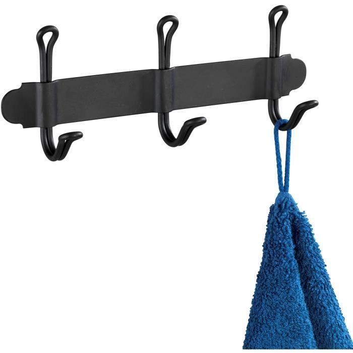Crochet mural - Wenko - Trio Nostalgie - Acier inoxydable - Noir - 22 x 5 x 8,5 cm