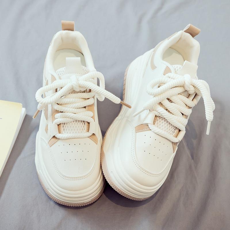 Spring new versatile women's thick-soled heightening sports and leisure little white shoes board shoes spring and autumn