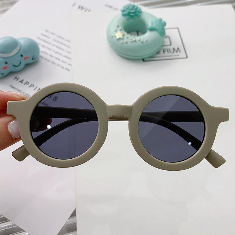 Children'S Sunglasses Round Cute Matte Glasses 1-8 Years Old Baby Decorative Versatile Tide Ink Can Be Ordered
