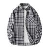 Spring and Autumn Long Sleeved Checkered Shirt for Men, Retro Loose Casual Shirt Jacket