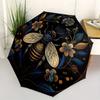 Golden Bee & Floral Mandala  DecorUmbrella, Portable 3-Fold Compact Umbrella,Christmas Gift ES578