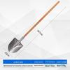 Iron Shovel with Manganese Steel Square Head & Wooden Handle, Natural Color, Large Size for Construction