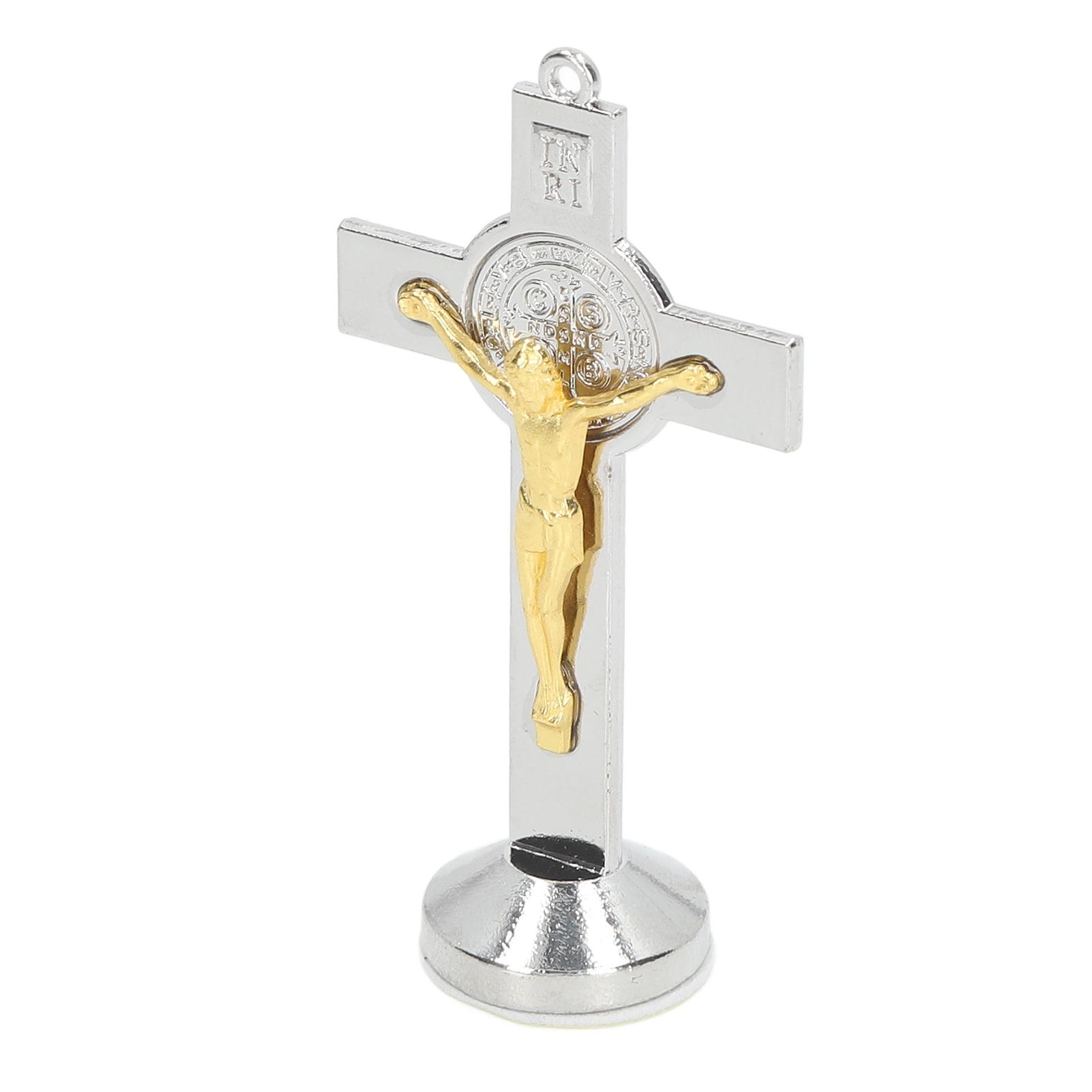 

Распятие Золотое Серебряное Цинковый сплав Декоративное Полированное Глянцевое Настольное Распятие для Домашнего Декора