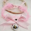 Jingle Bell Bow Lace Choker Necklace: Soft Girl Collar Accessory
