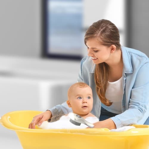 Lyanny Baby Cradle Cap Brush, Baby Hair Brush, Baby Bath Brush, Baby Cradle Cap Brush, Multifunctional Baby Scalp Scrubber Massage Brush, Foot-Shaped