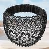 Lace Headband Wide Floral Pearl Lace Elastic Headbands Hair Accessories for Women Girls Stylish Hair Scarf for Yoga Gym Sports