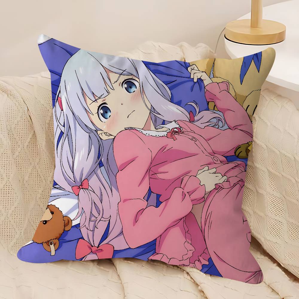 Anime I-Izumi S-Sagiri Decorative Room Aesthetics Pillow Case Home Decor Bedroom Sofa Bed Couch Pillow Cover 45x45