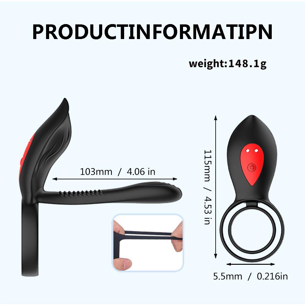 Penis Ring Vibrator for menn Forsinket utløsning med dobbel Cock Ring Vagina Klitoral Stimulator Vibrator for par Voksen sexleketøy