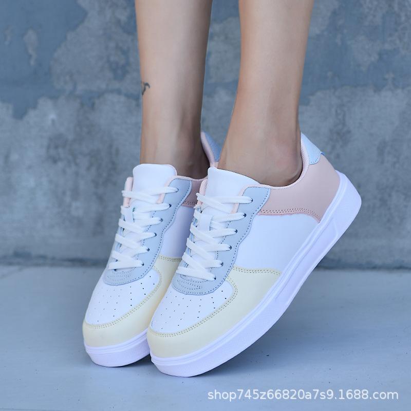 

New leather sneakers women s spring and autumn casual board shoes versatile little white shoes waterproof and breathable student running shoes lightwe 43