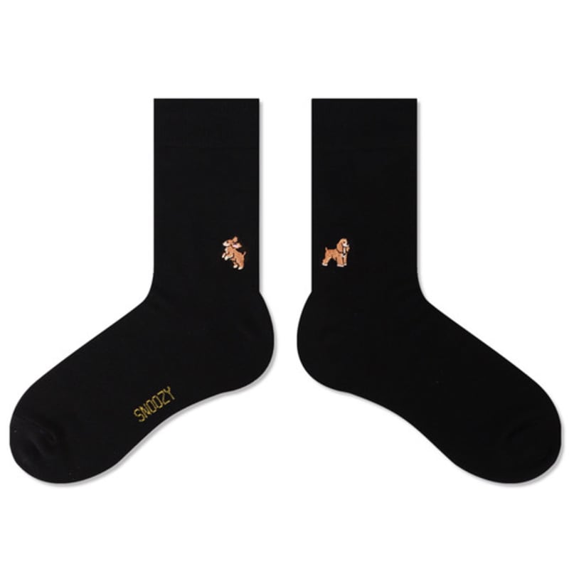 

SNOOZY Cocker Spaniel Embroidered Socks (Black) FREE