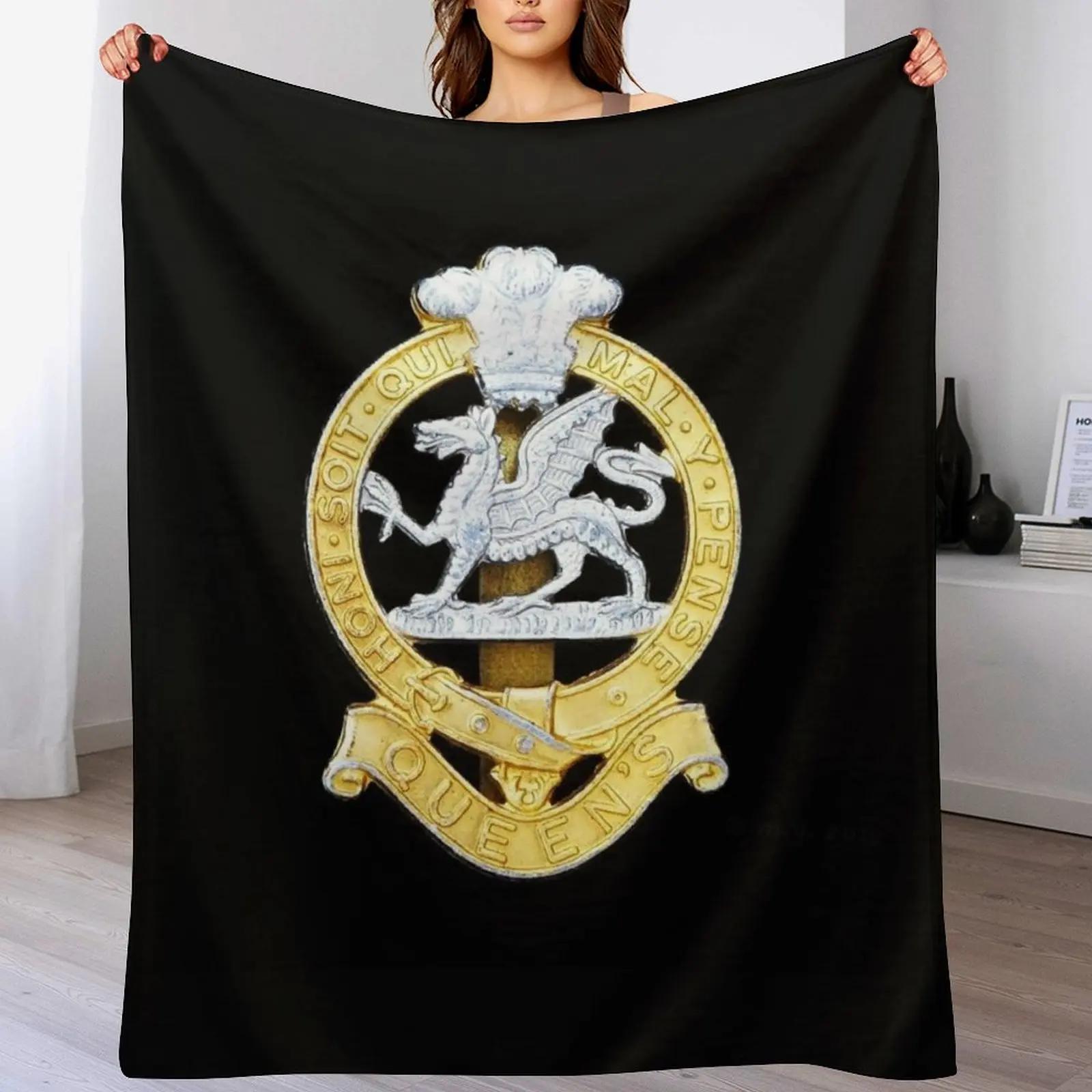 

Queens Regiment Cap Badge Throw Blanket Multi Use Warm Blanket for Living Room Bedroom 102x76cm(40x30in)