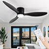 Ceiling Fans With Lights 42/52 Inch Led 3 Color 6 Speeds DC Motor Fans Remote Control Low Floor Decorative Fans With Lighting