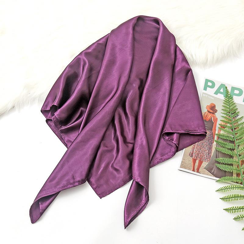 

Летний тонкий женский однотонный большой квадратный шарф 90 атласный платок на голову пряжа шарф песок универсальный дорожный солнцезащитный шаль-шарф 90*90