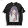 Cute Winter Anime Girl T Shirt Vintage Washed Designer Clothes Fashion Streetwear Slightly Stylish Versatile Stretched