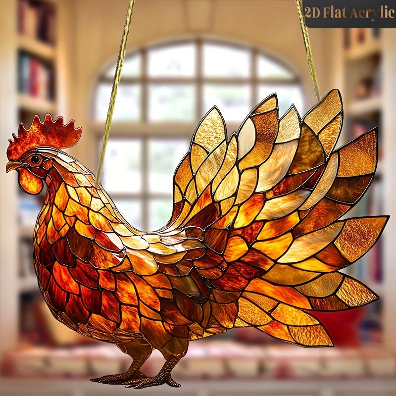 

1 Piece Eye-catching Rooster 2D Acrylic Pendant, Perfect for Garden Decoration, Adding Farmhouse Charm To The Kitchen and Porch 15x20cm