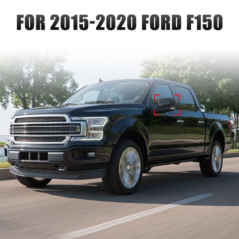 Raer Mirror Covers Cap For Ford F-150 Pickup Truck 2015 2016 2017 2018   Texture Black/Glossy Black Left Right Replace
