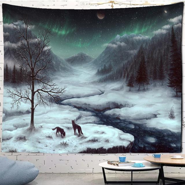 

Вовк гобелен ліс плем я тварина ліжко група вовк настінний декор вітальні гобелен прикраса дому 95x70cm