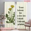 2pcs 2D Flat Printing Scene Curtain Trust No Place Weed Grows Polyester Without Electricity Festive Holiday Perfect for Holiday