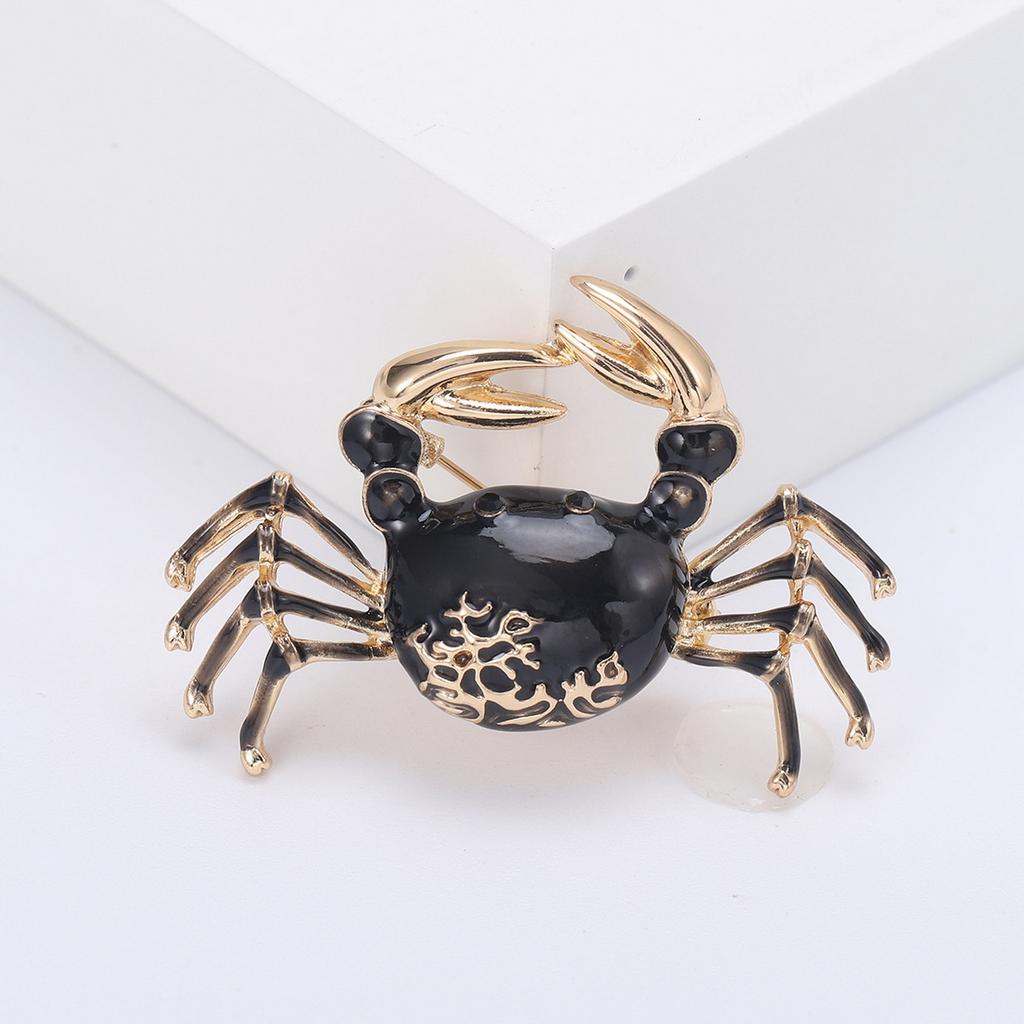 Retro-Emaille-Brosche in Krabbenform – exquisite Anstecknadel aus Legierung, Anstecknadel für Anzug, Schmuckgeschenk, Damenmantel-Accessoires