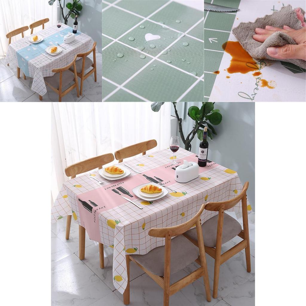 Elegant Waterproof Oilproof Tablecloth Cover Protector For Simple Home Dining Decor