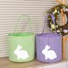 Cloth Easter Rabbit Basket Plaid Easter Egg Hunt Basket Tote Plaid Basket  Household Use