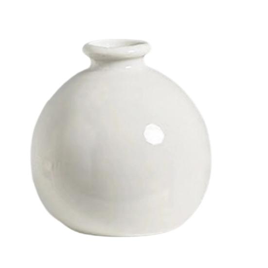 Kleine Runde Keramikvase Minimalistisch Nordisch Modern Dekorative Vase für Wohnzimmer Küche Schlafzimmer Eingangsbereich Kaminsims Tischmittelstück