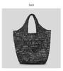 Handmade Straw Embroidered Letter Tote - Spacious, Versatile Woven Shopping Bag for Women