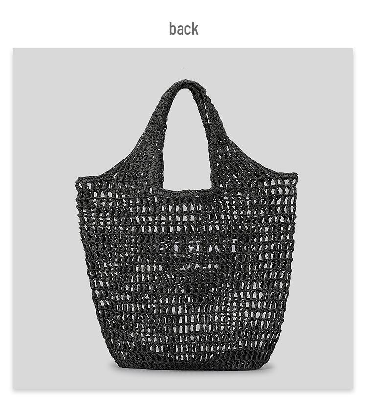 Handmade Straw Embroidered Letter Tote - Spacious, Versatile Woven Shopping Bag for Women