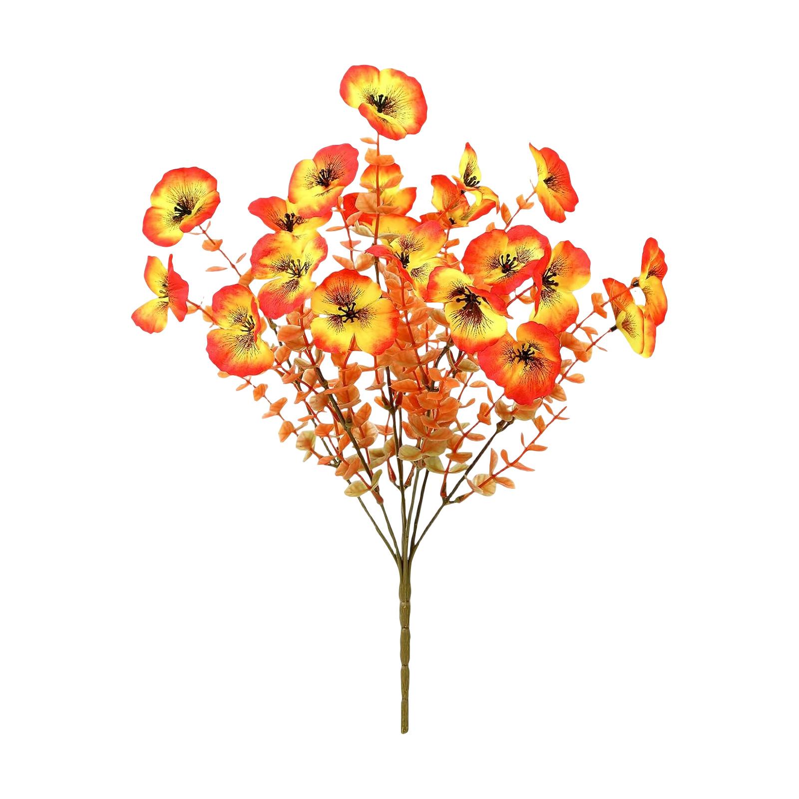 

Artificial Flowers Outdoor Fall Imitation Green Plants For Porch Planters Thanksgiving Decoration - Fake Plants For Garden, Fireplace, Front Door One Size оранжевый