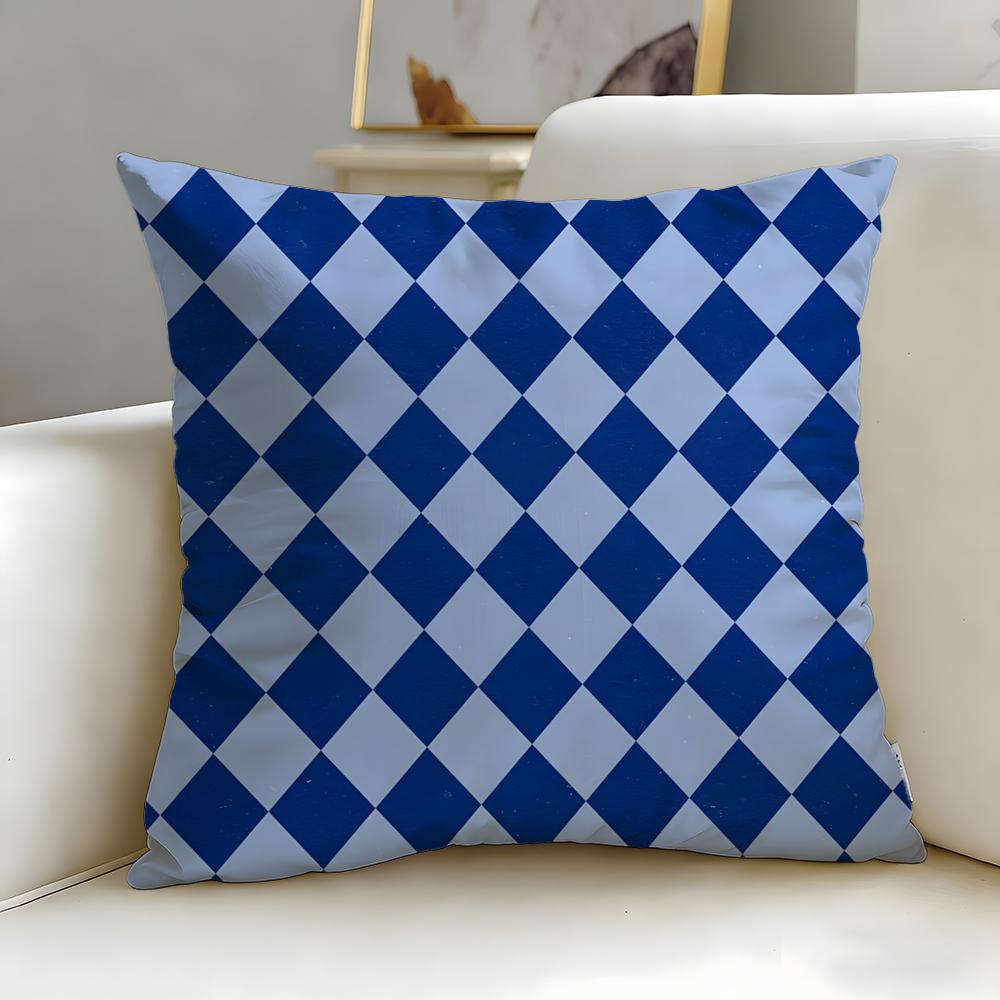 Diamond Pattern Cushion Cover Soft  EasyWash Pillow Case  Versatile for Couch Bed Travel and Office