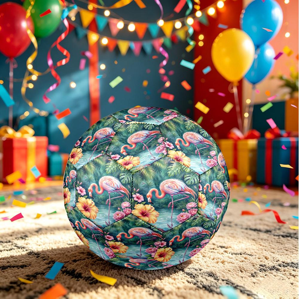 1pc Flamingo Paradise Size 5 Soccer Ball Professional Match Training Football Indoor &Outdoor Sports Ball Training Ball Lightweight Durable Y84