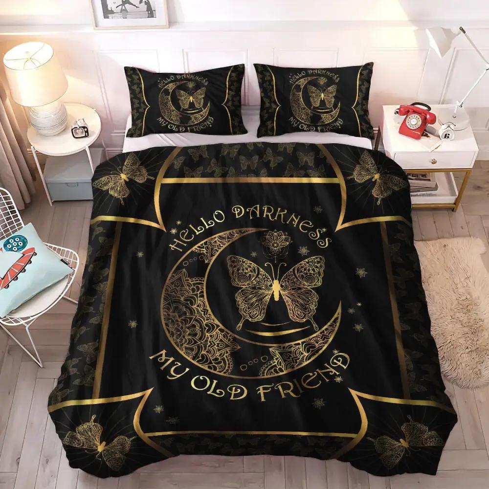 Gold Butterfly Duvet Cover Set For Girls Gold And White Butterflies Bedding Sets Flying Butterfly Black Luxury Comforter Cover