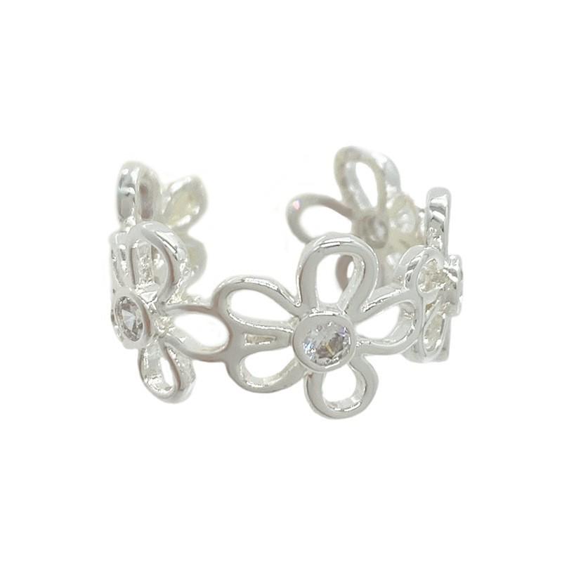 Adjustable Hollow Flower Ring - Trendy Women s Fashion for Index Finger Adjustable Open Size