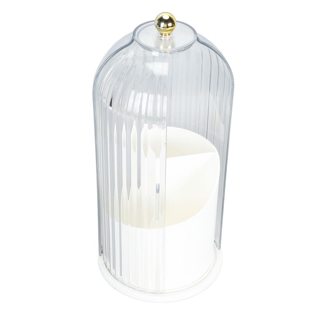 Makeup Brush Holder with Lid Clear Dustproof 360 Degree Rotating Makeup Brush Holder Organizer for