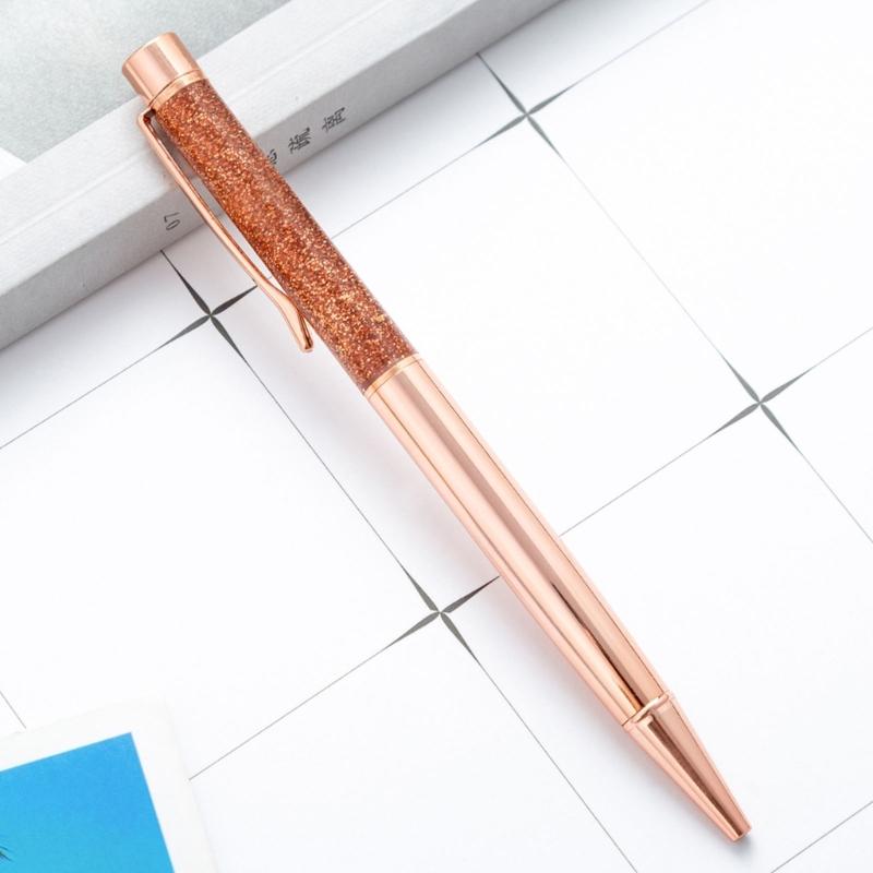 5Pcs Sequins Drift Sand Ballpoint Pens Refillable Metal Ballpoint Pens 1.0MM Tip for Daily Writing and Note Taking
