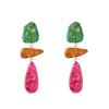 Gradiënt Vervaagde Acryl Hangende Oorbellen voor Vrouwen Retro Geometrische Splicing Drop Oorbellen Overdreven Feest Oor Accessoires