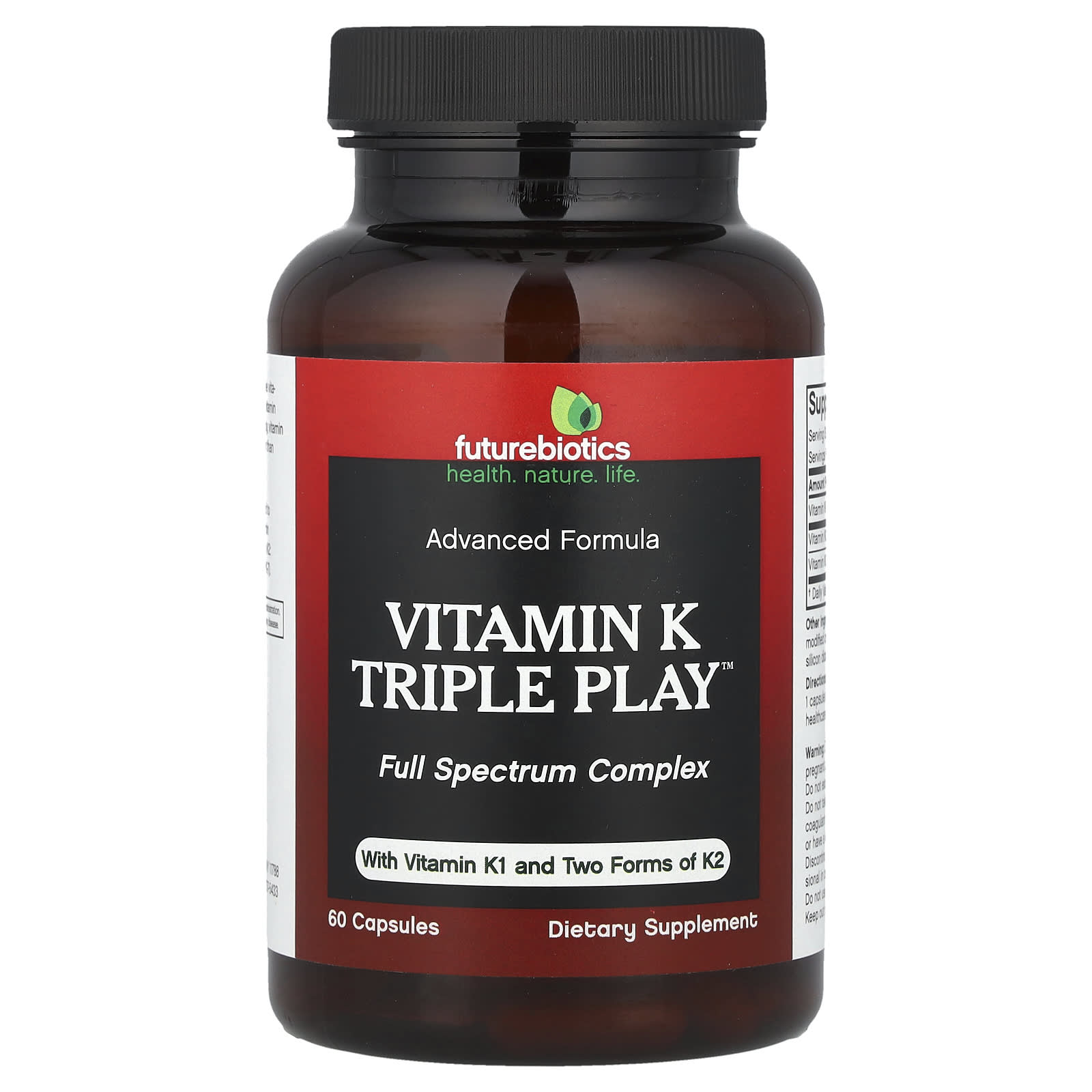 

Futurebiotics, Vitamin K Triple Play™, 550 mcg, 60 capsules