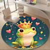 1pc Frog Love Office Round Area Rug, Indoor Mat Suitable ForOffice, Under Office Chairs Bedroom Living Room Home Decor, Room Deco, D060