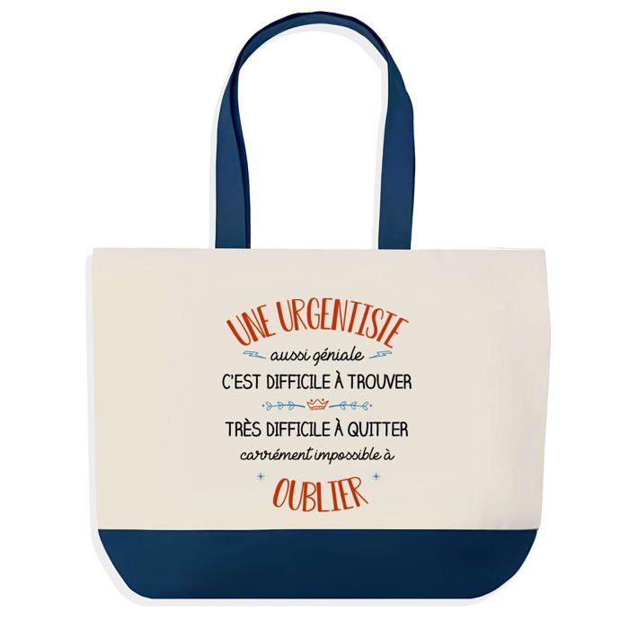 Tote bag - PLANETEE - Shopping Bleu Urgentiste - Cabas coton - Grande contenance - Imprimé en France