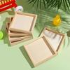 Set of 10 Unfinished Wooden Trays for Crafts DIY Painting Staining 3D Puzzles Art Projects - Versatile Craft Wood Tray